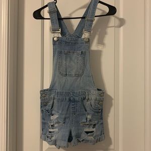 Blue Spice Overall Shorts